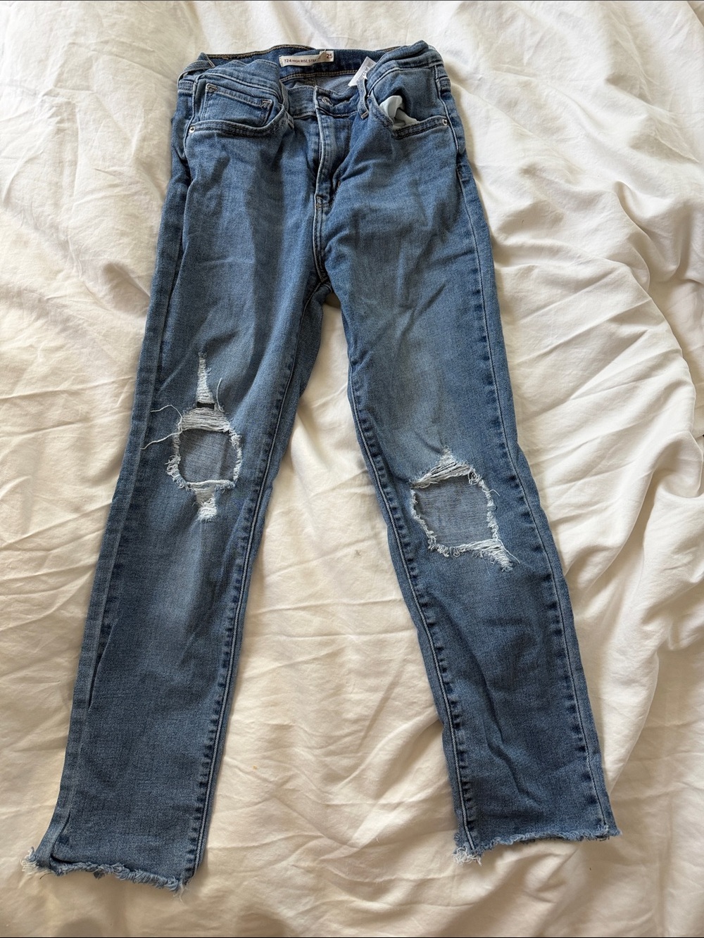 Levi's Distressed Medium Blue Skinny Jeans